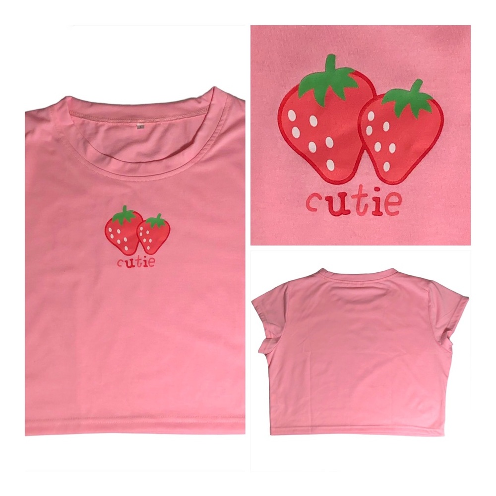 Cutie strawberry 🍓 cropped top junior size large